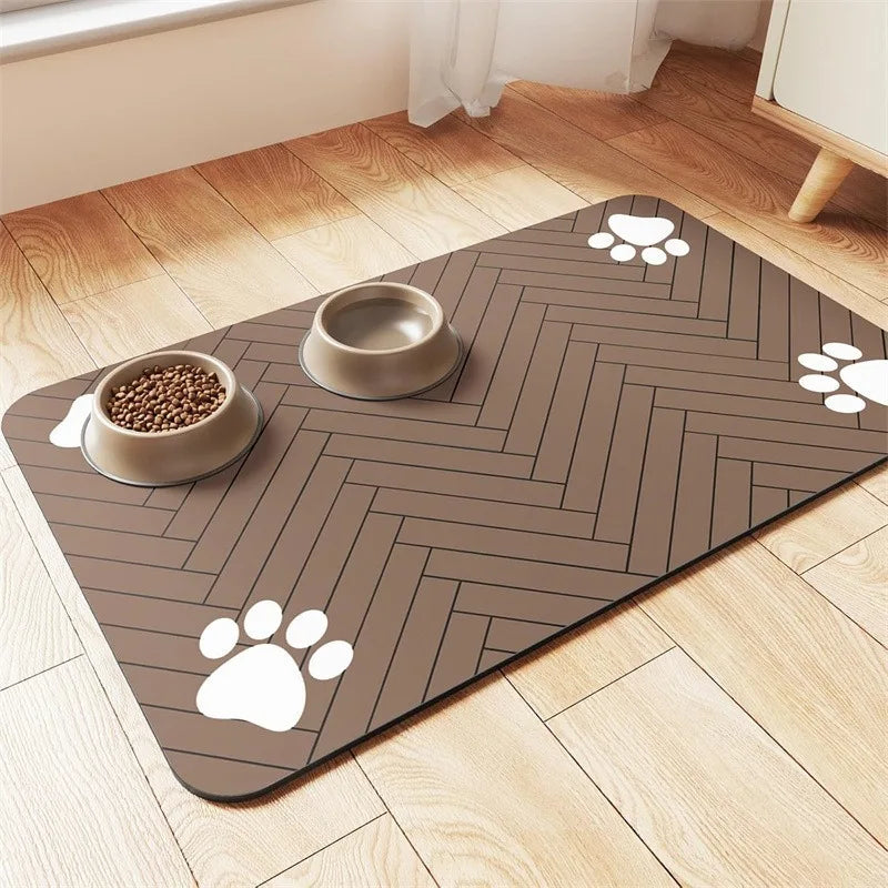 Alfombra Absorbente y Antideslizante para Platos de Mascotas